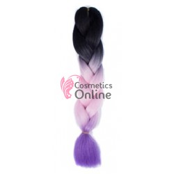 Coada de par afro impletita de  60 cm Premium 307 - Brunet-Roz-Mov B55